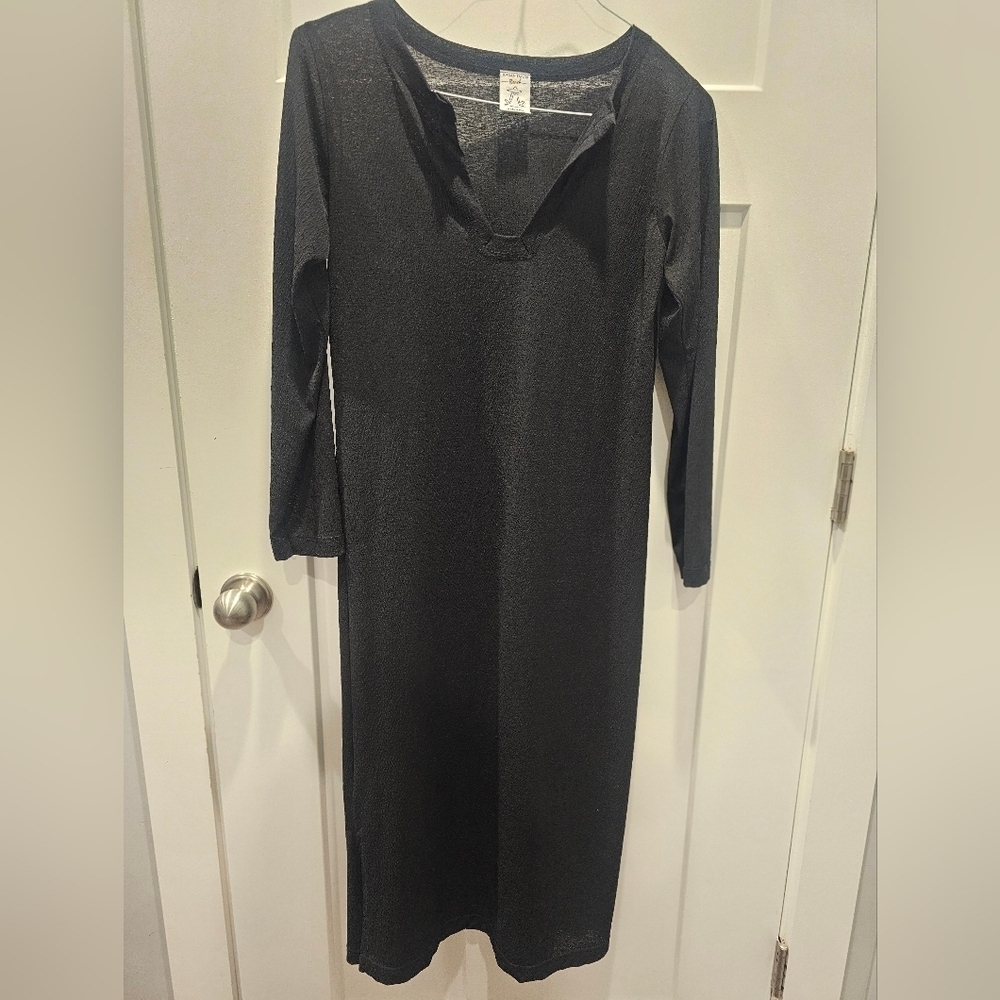 Jordan Taylor Black Swimsuit Cover-Up Long Vented At Bottom Size Small
